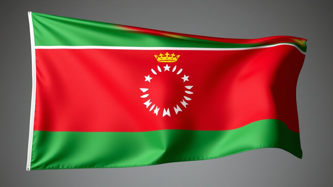 Flag of Tajikistan 🇹🇯 in 3d glossy render style