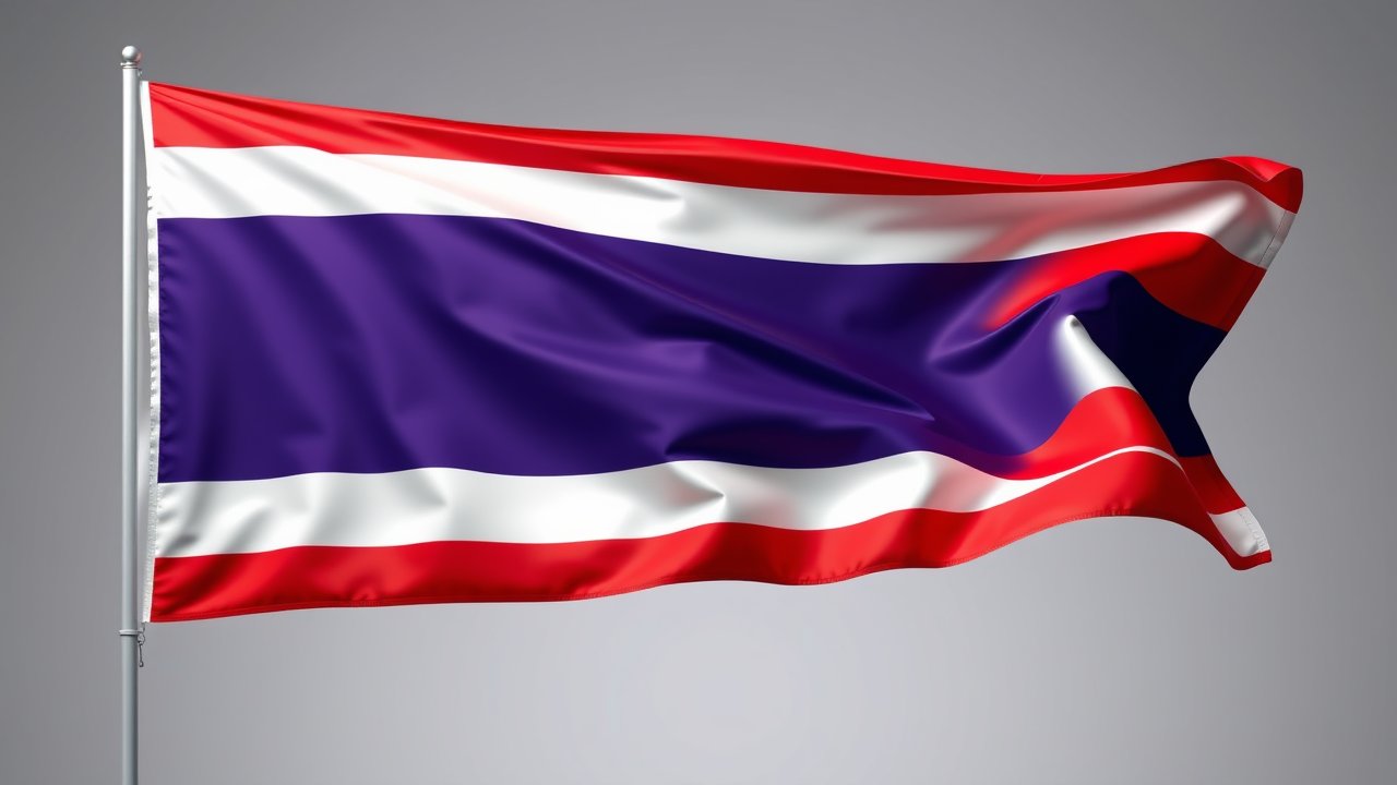 Flag of Thailand 🇹🇠in 3d glossy render style