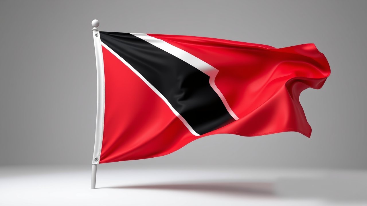 Flag of Trinidad and Tobago 🇹🇹 in 3d glossy render style