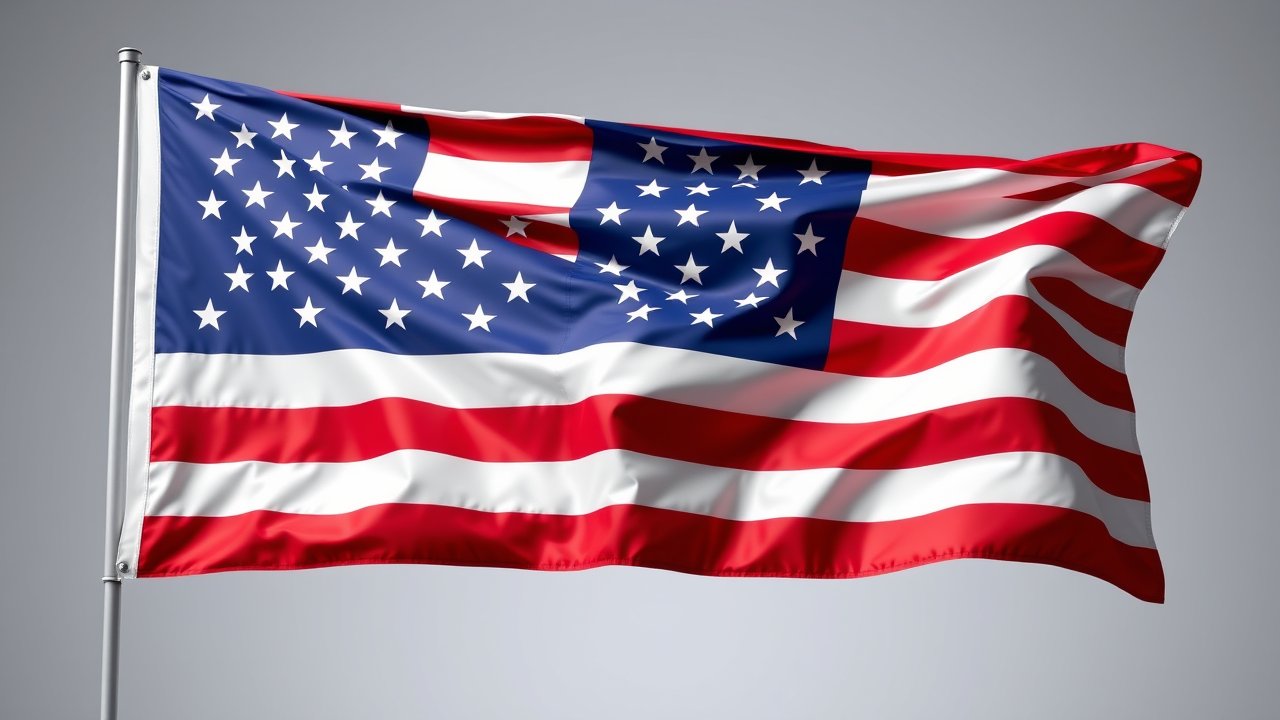 Flag of United States 🇺🇸 in 3d glossy render style