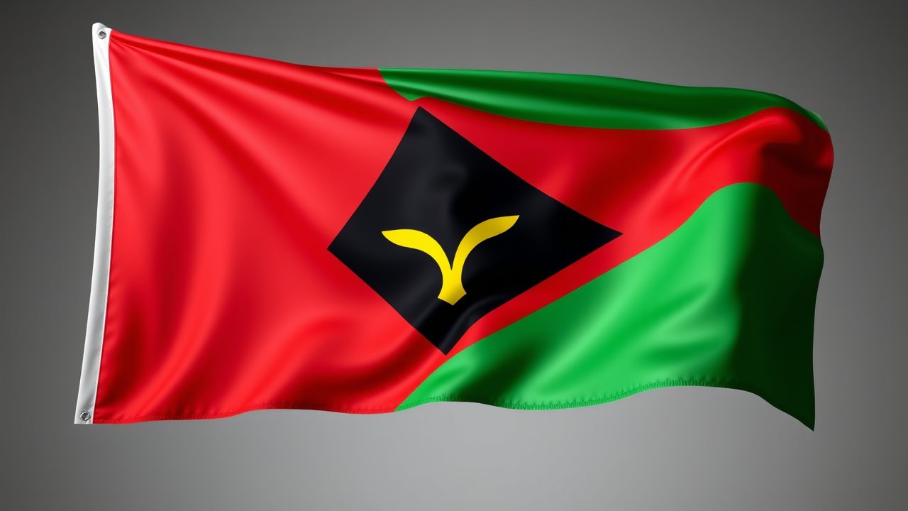 Flag of Vanuatu 🇻🇺 in 3d glossy render style