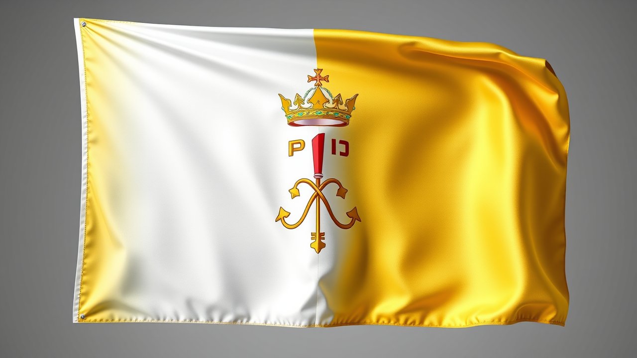 Flag of Vatican City 🇻🇦 in 3d glossy render style