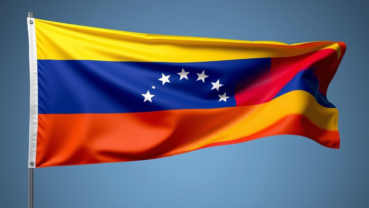 Flag of Venezuela 🇻🇪 in 3d glossy render style
