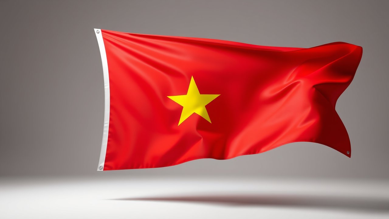 Flag of Vietnam 🇻🇳 in 3d glossy render style