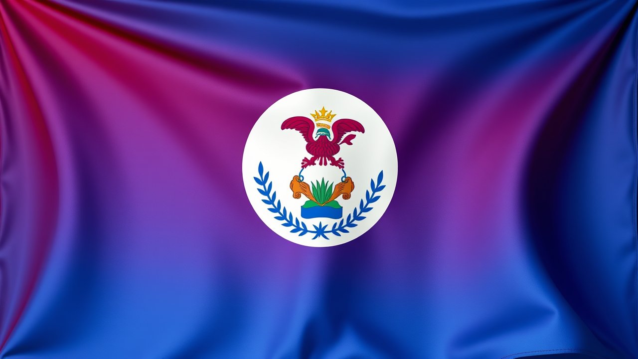 Flag of Belize 🇧🇿 in 3d glossy render style