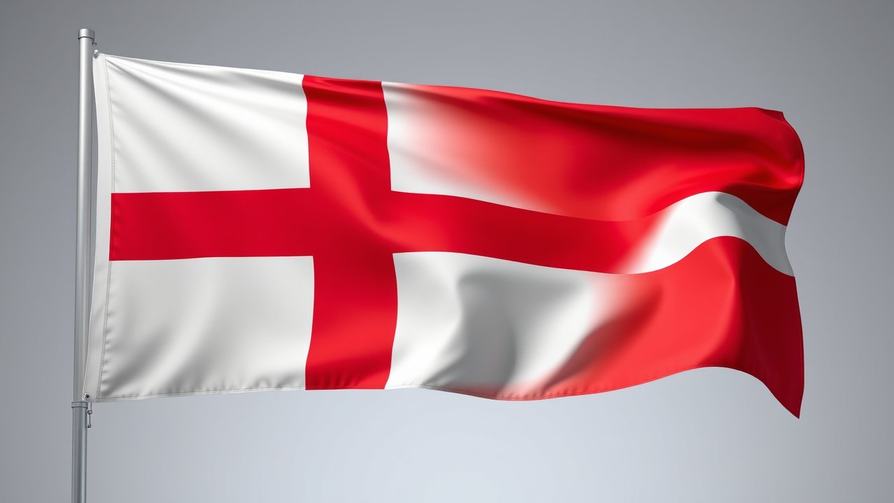 Flag of Greenland 🇬🇱 in 3d glossy render style