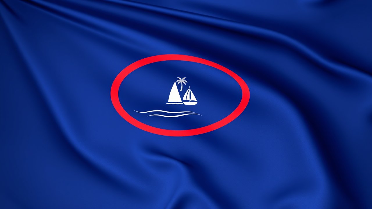 Flag of Guam 🇬🇺 in 3d glossy render style