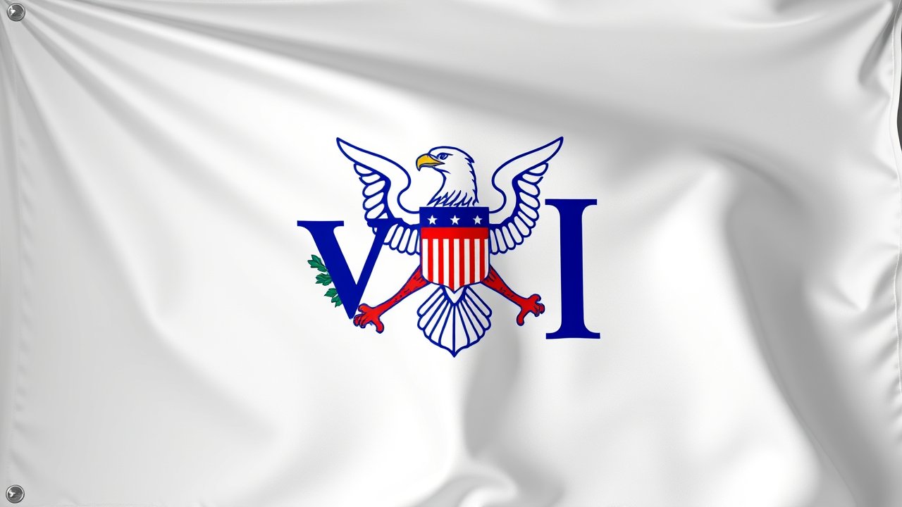 Flag of U.S. Virgin Islands 🇻🇮 in 3d glossy render style
