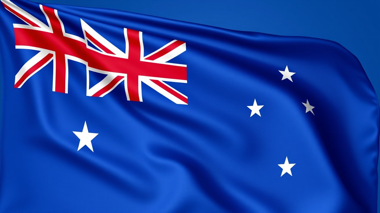Flag of Australia 🇦🇺 in 3d glossy render style