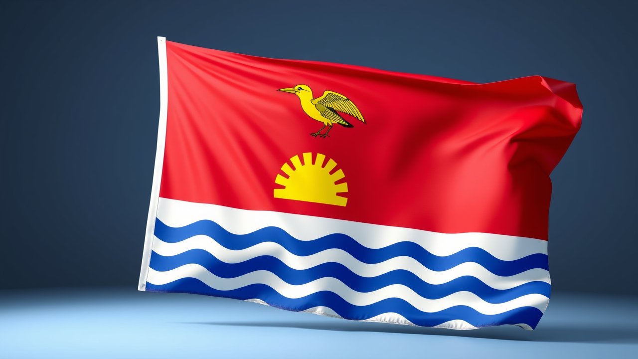 Flag of Kiribati 🇰🇮 in 3d glossy render style