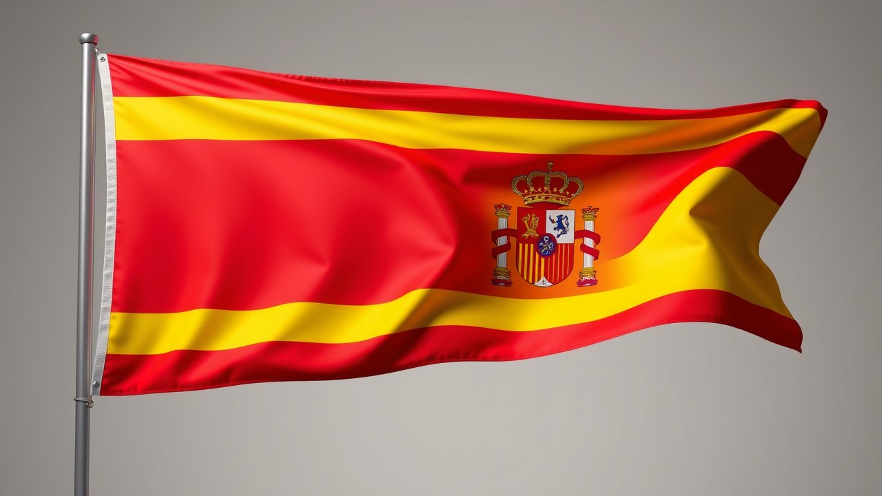 Flag of Spain 🇪🇸 in 3d glossy render style