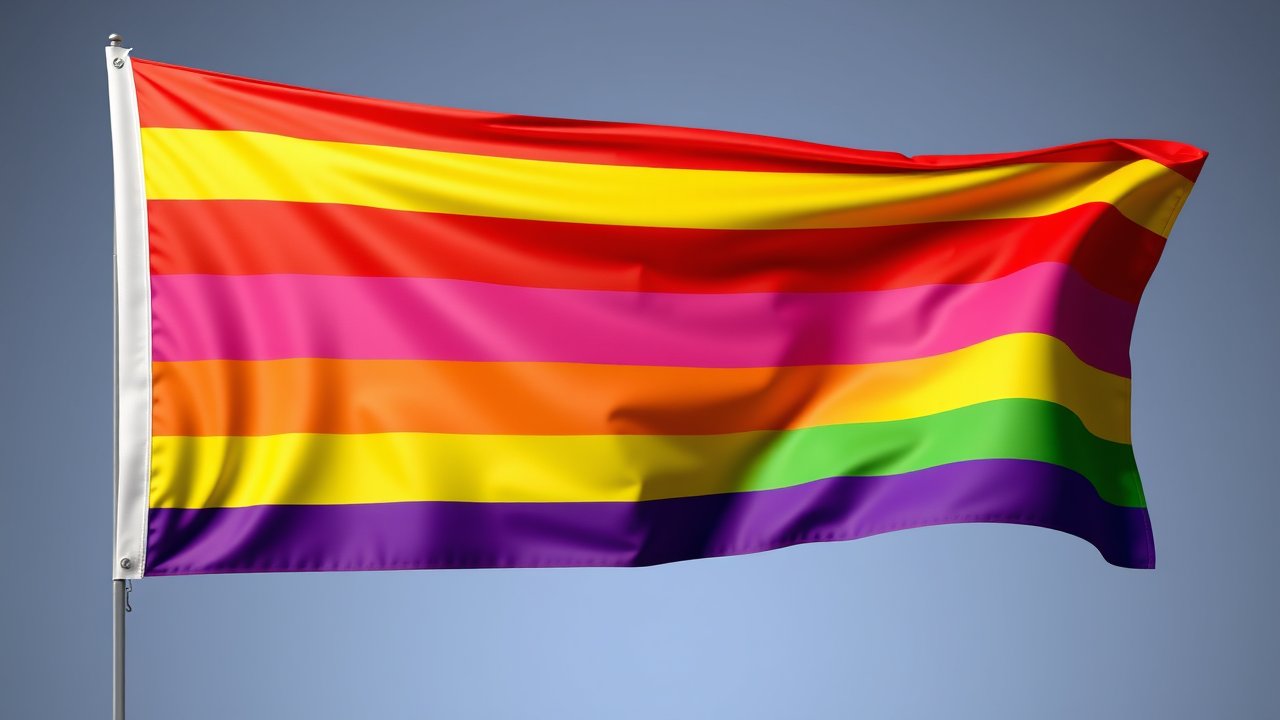 Flag of Pride 🏳️‍🌈 (Rainbow) in 3d glossy render style