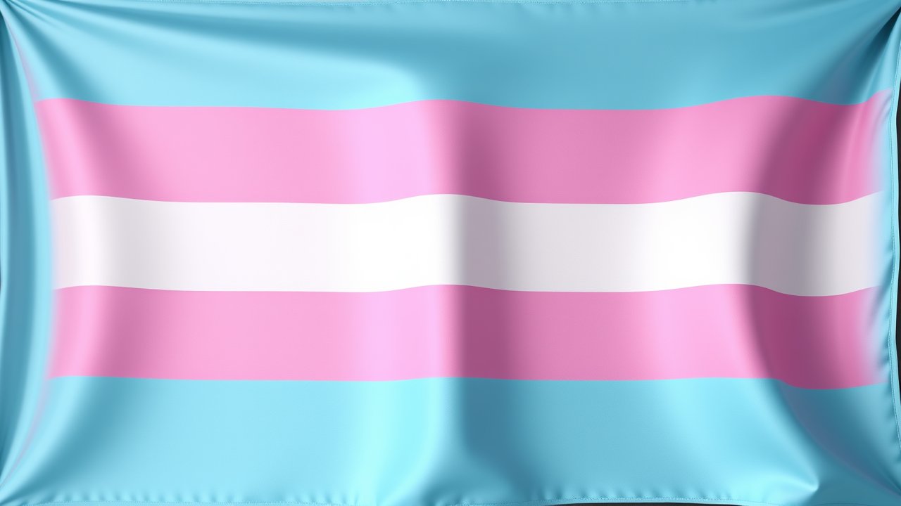 Flag of Transgender (trans) 🏳️‍⚧️ in 3d glossy render style