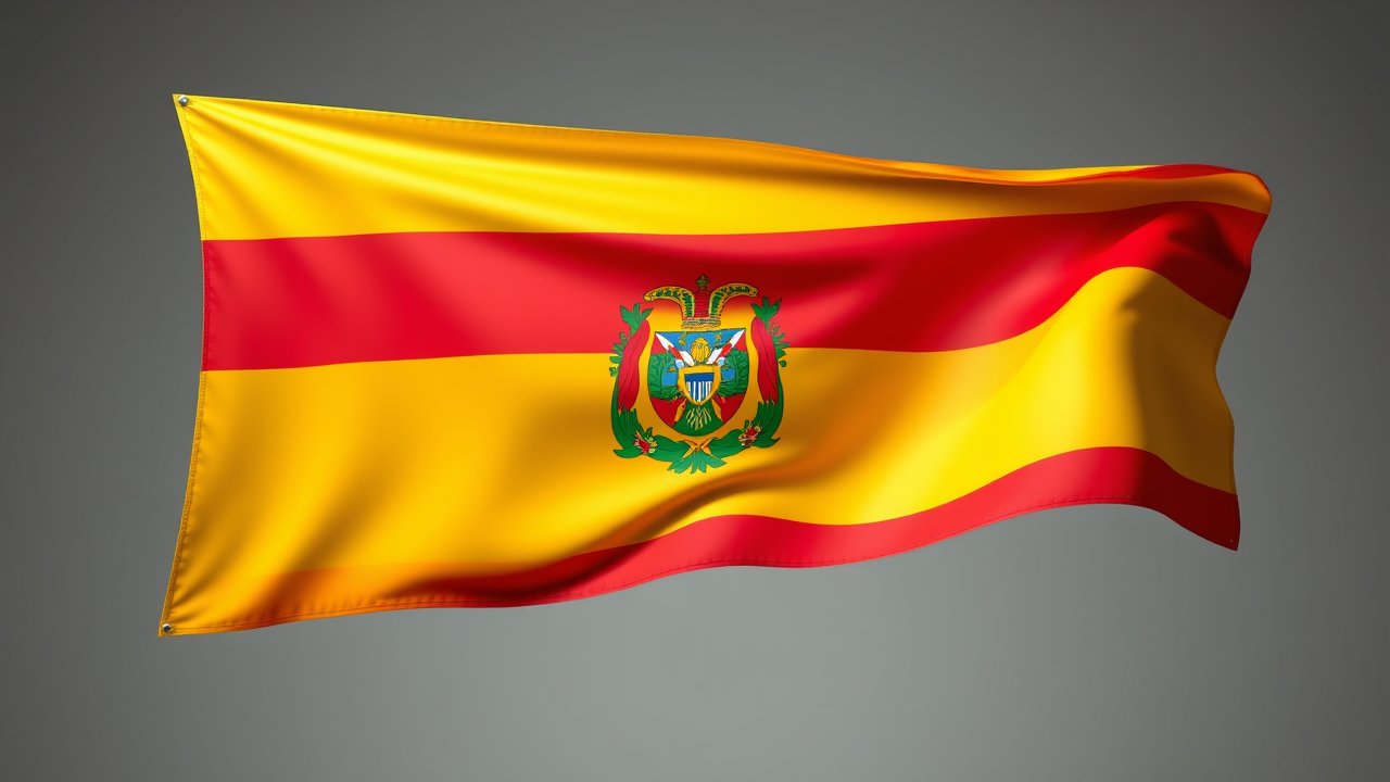 Flag of Bolivia 🇧🇴 in 3d glossy render style