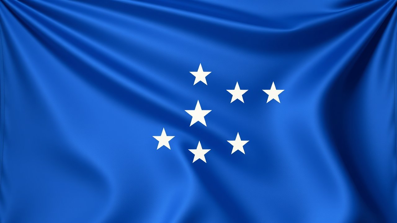 Flag of Bosnia and Herzegovina 🇧🇦 in 3d glossy render style