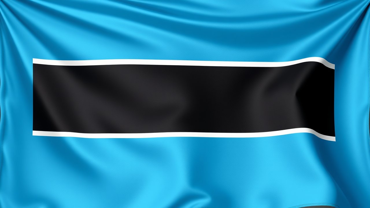 Flag of Botswana 🇧🇼 in 3d glossy render style