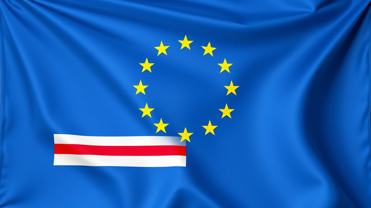 Flag of Cape Verde 🇨🇻 in 3d glossy render style