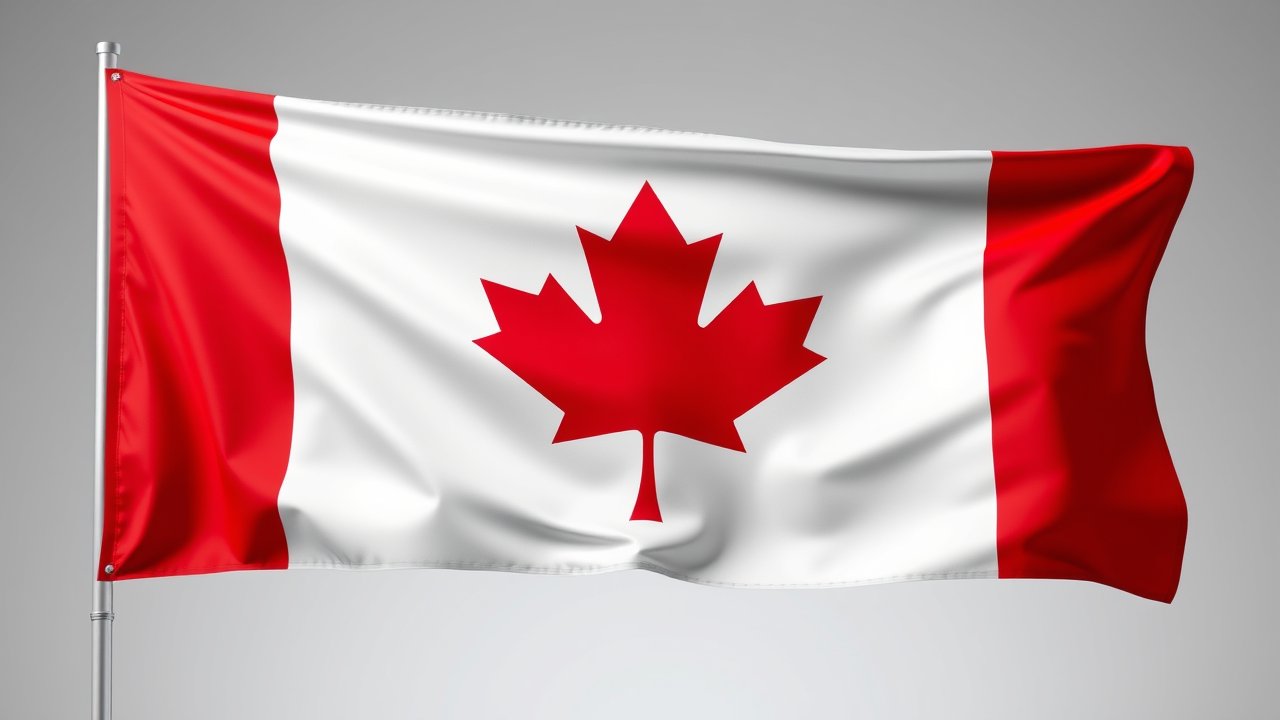 Flag of Canada 🇨🇦 in 3d glossy render style