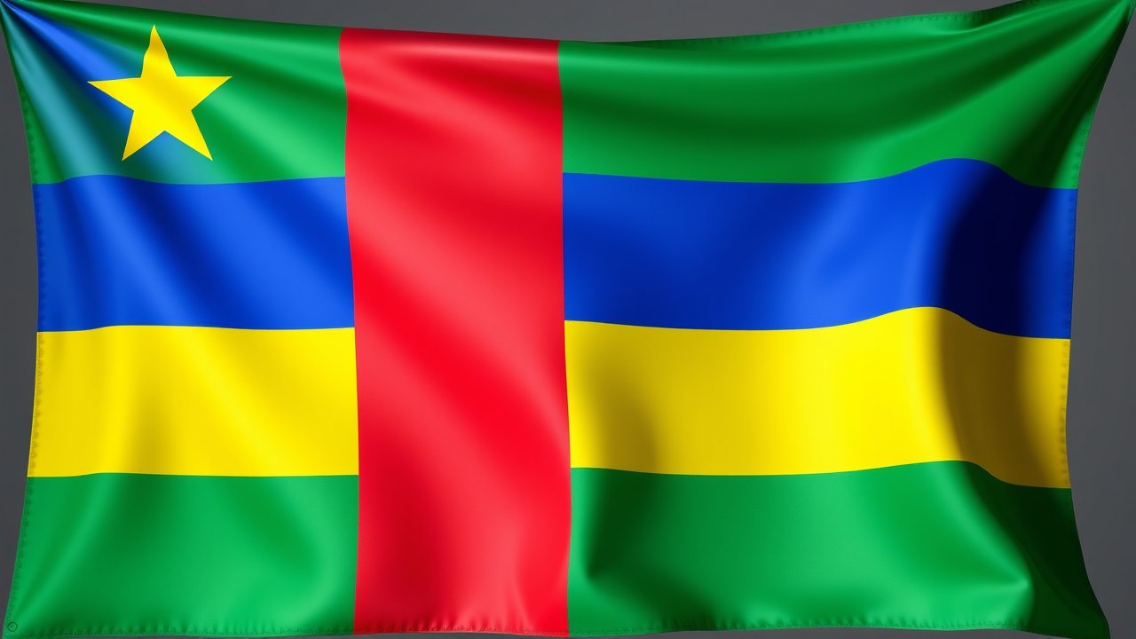 Flag of Central African Republic 🇨🇫 in 3d glossy render style