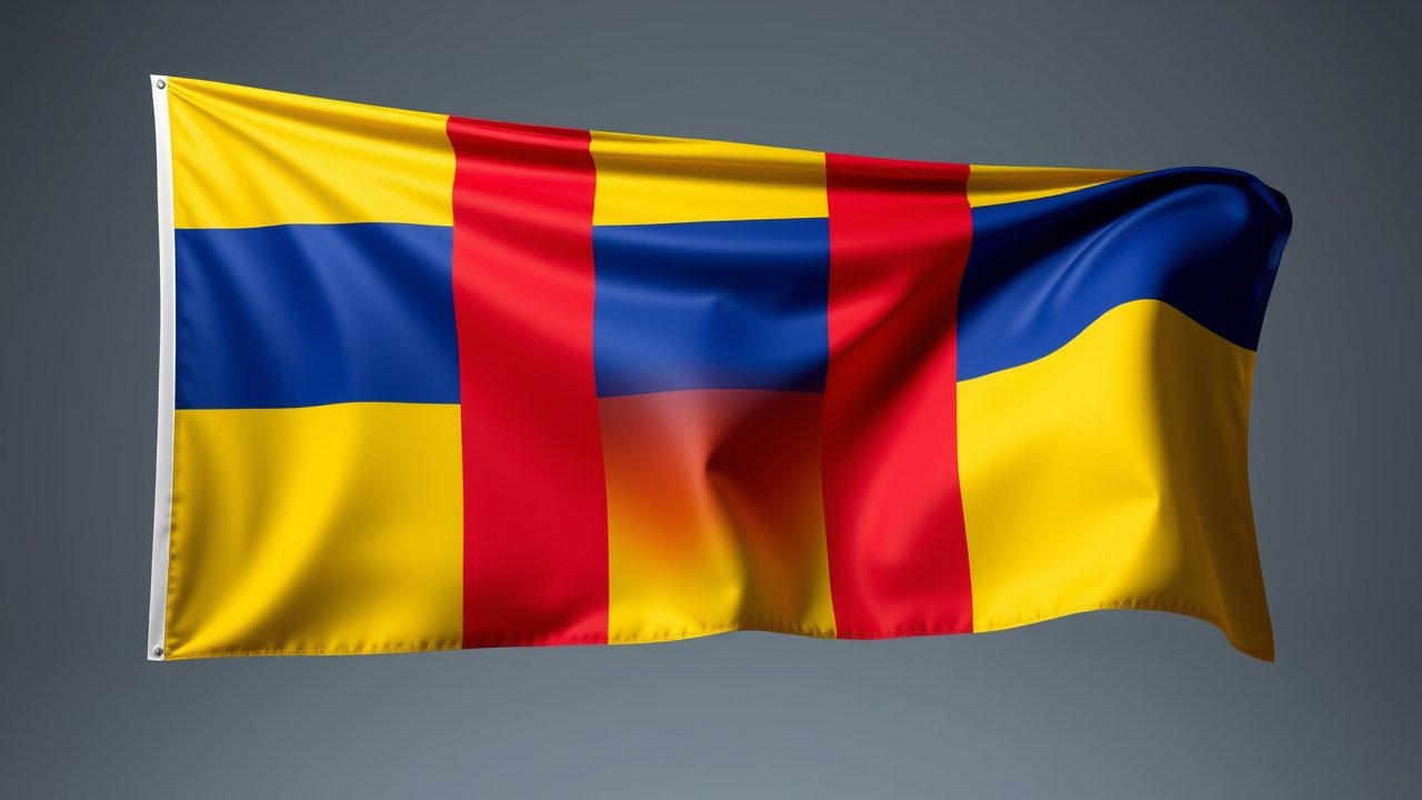 Flag of Chad 🇹🇩 in 3d glossy render style