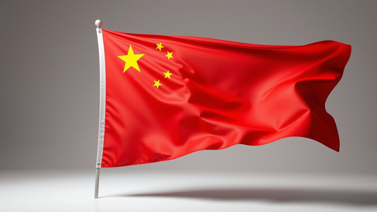 Flag of China 🇨🇳 in 3d glossy render style