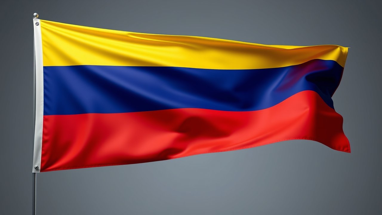 Flag of Colombia 🇨🇴 in 3d glossy render style