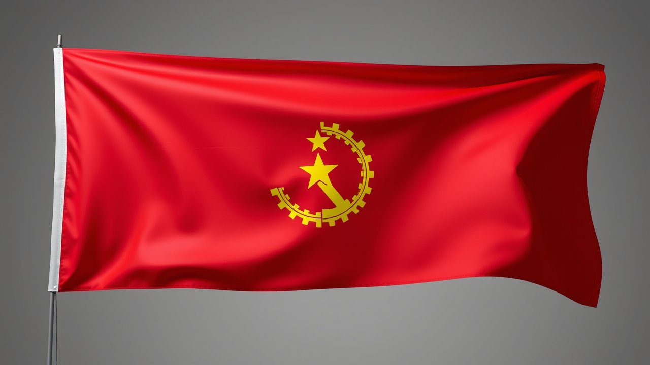 Flag of Angola 🇦🇴 in 3d glossy render style