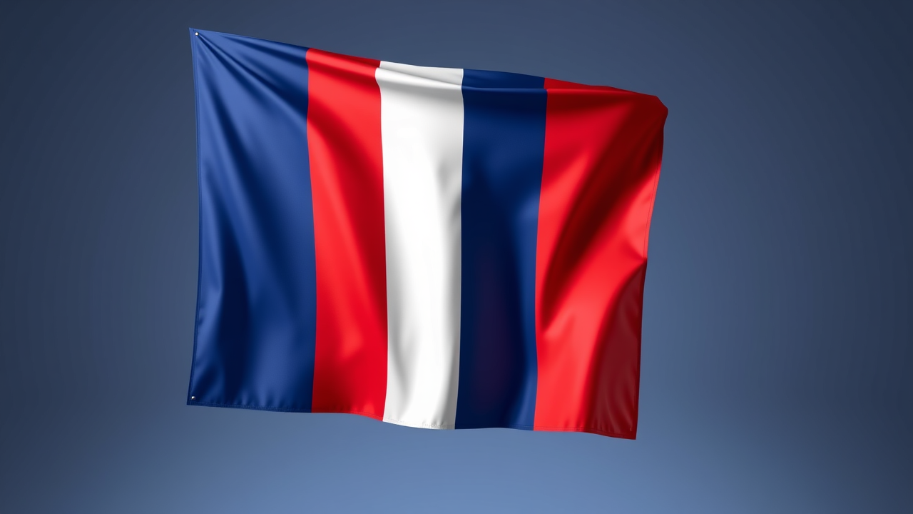 Flag of France in 3d glossy render style