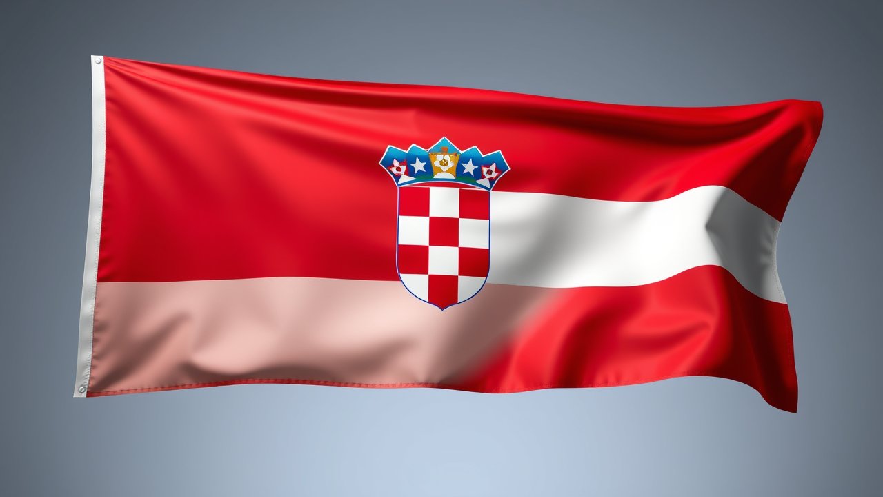 Flag of Croatia 🇭🇷 in 3d glossy render style