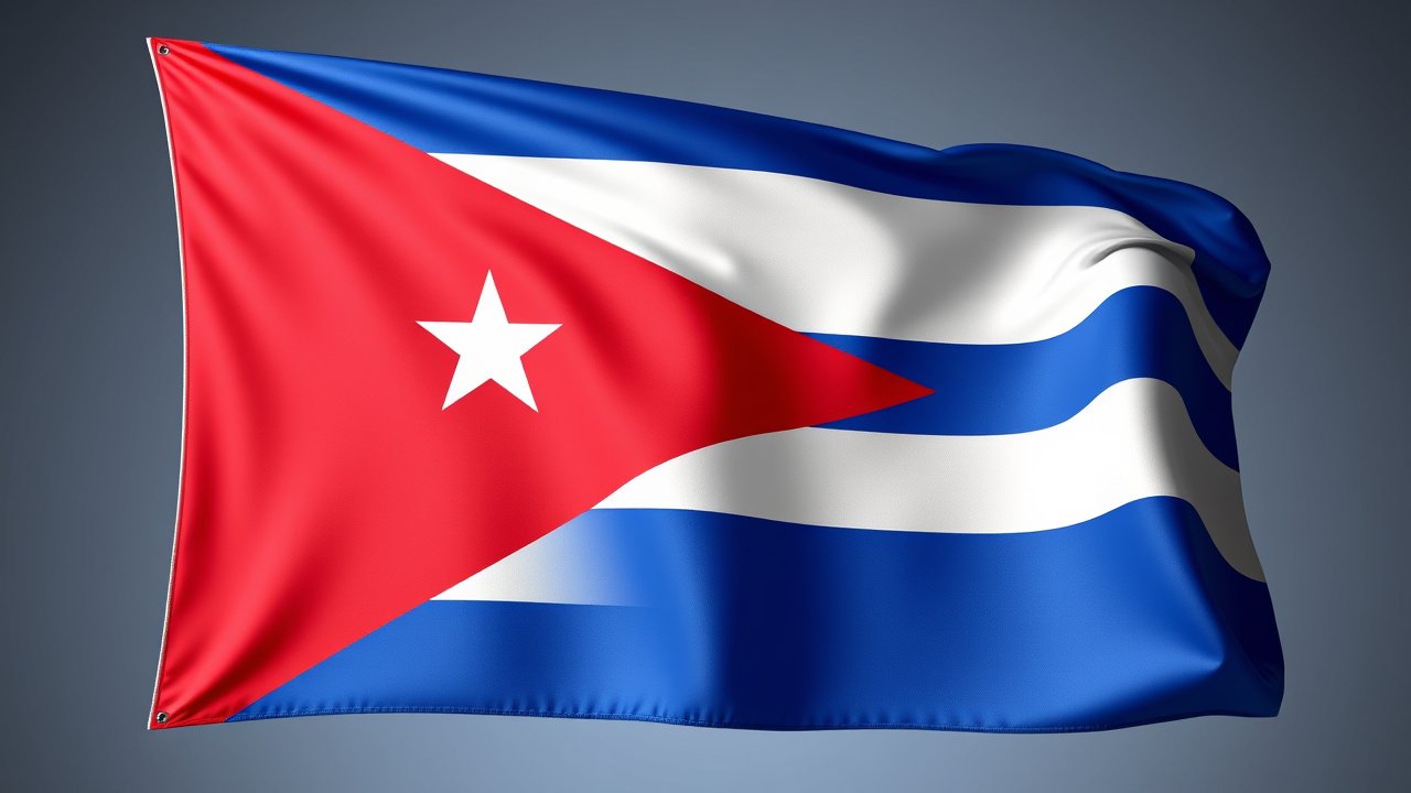 Flag of Cuba 🇨🇺 in 3d glossy render style