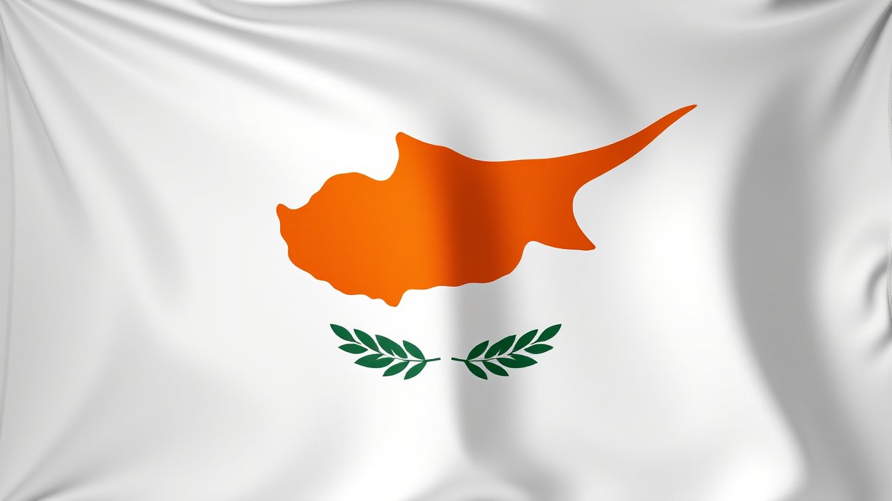 Flag of Cyprus 🇨🇾 in 3d glossy render style
