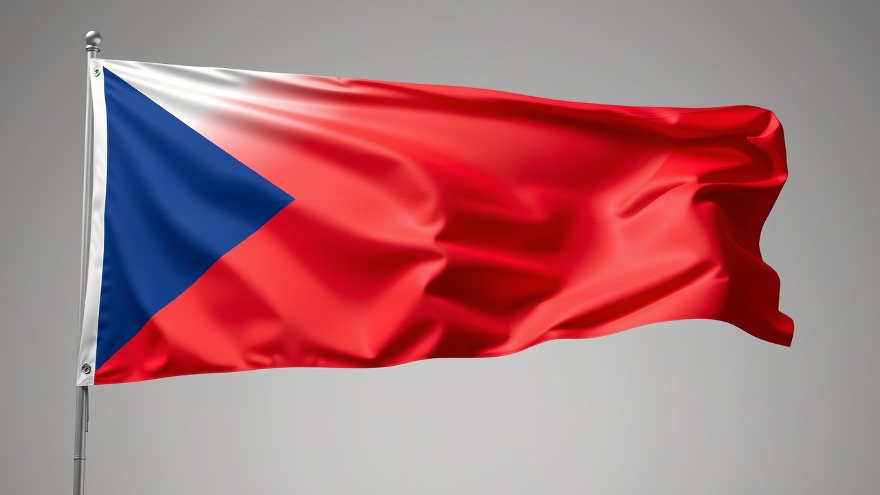 Flag of Czech Republic 🇨🇿 in 3d glossy render style