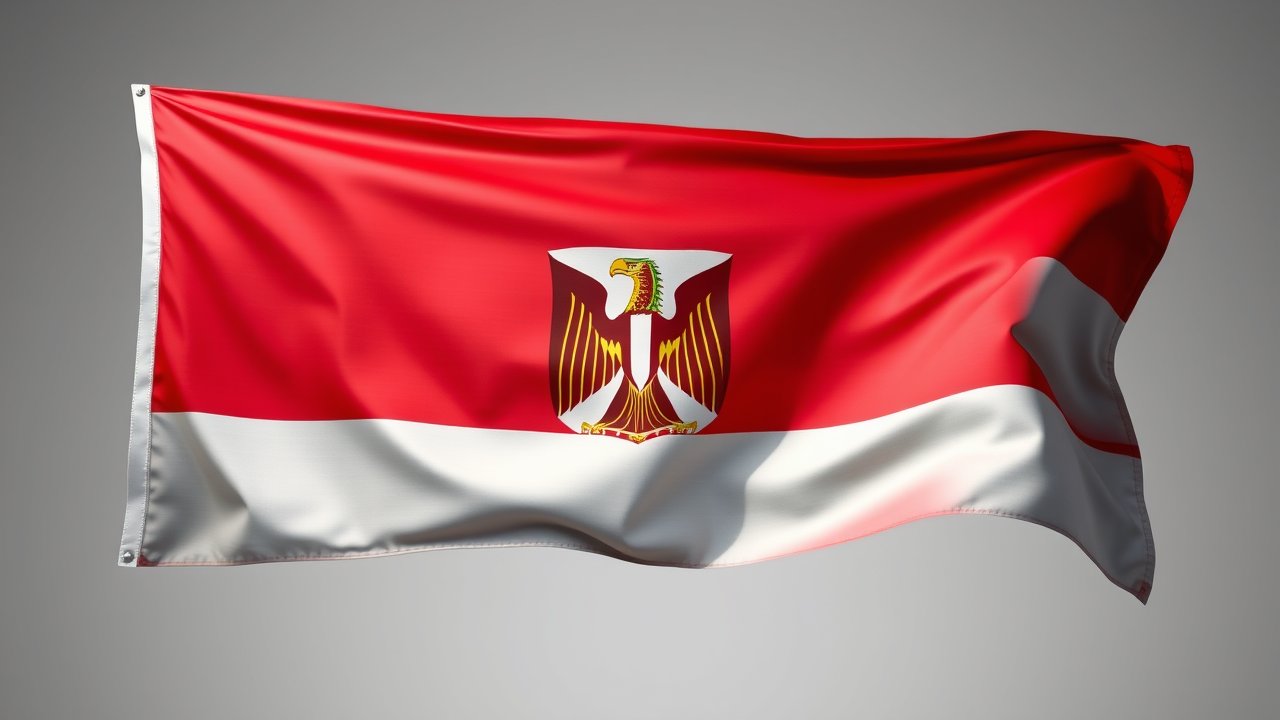 Flag of Egypt 🇪🇬 in 3d glossy render style