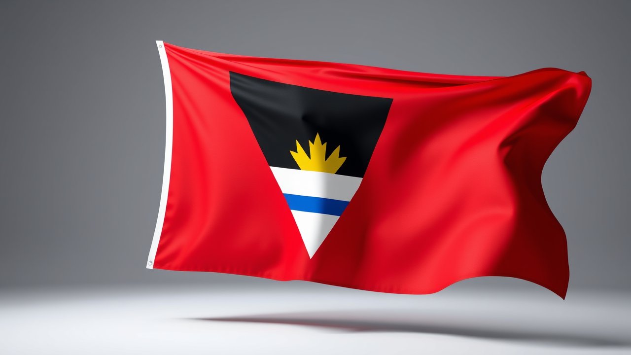 Flag of Antigua and Barbuda 🇦🇬 in 3d glossy render style