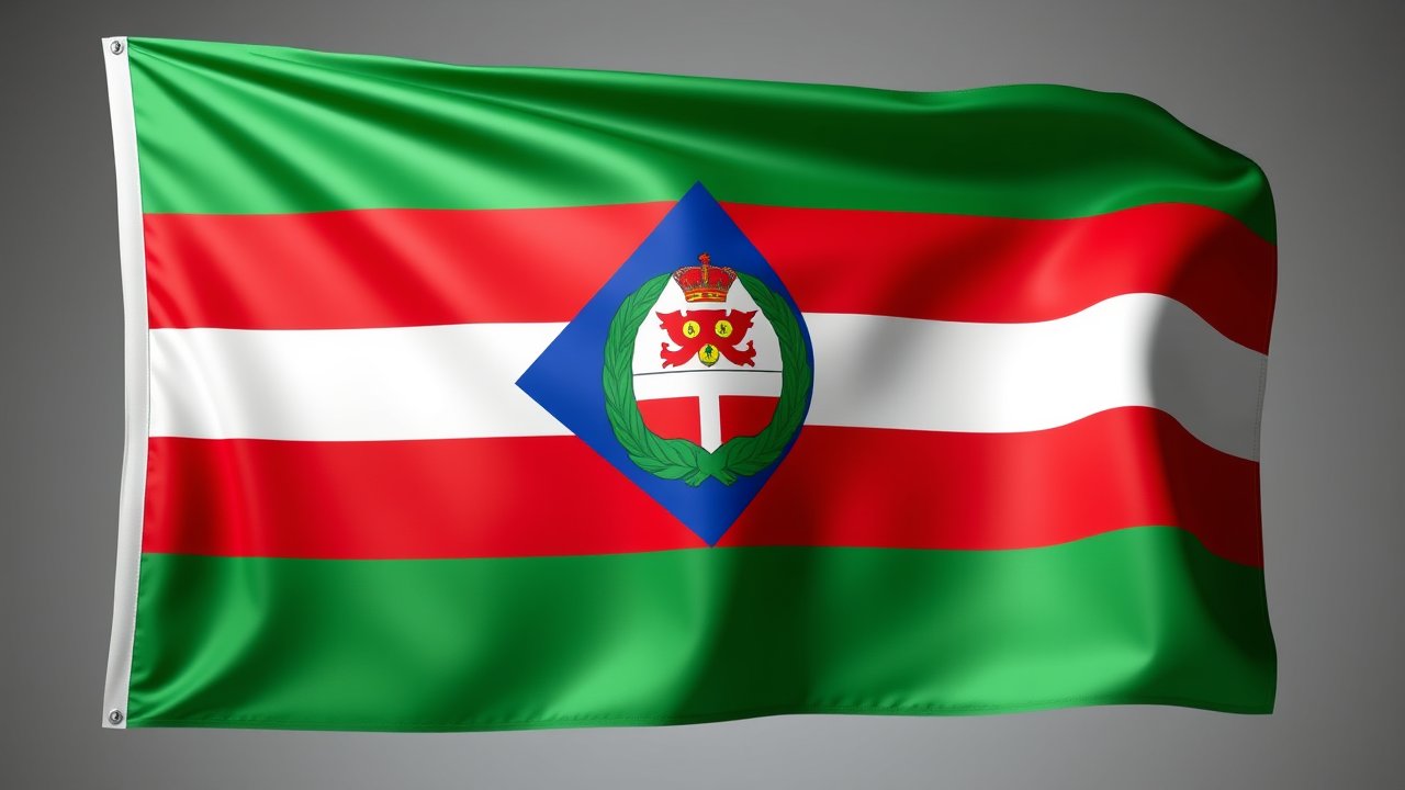 Flag of Equatorial Guinea 🇬🇶 in 3d glossy render style