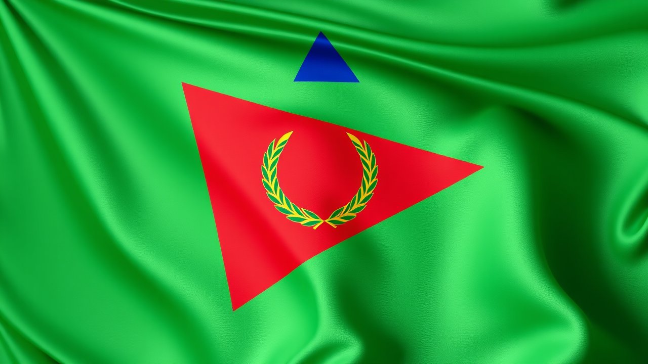 Flag of Eritrea 🇪🇷 in 3d glossy render style