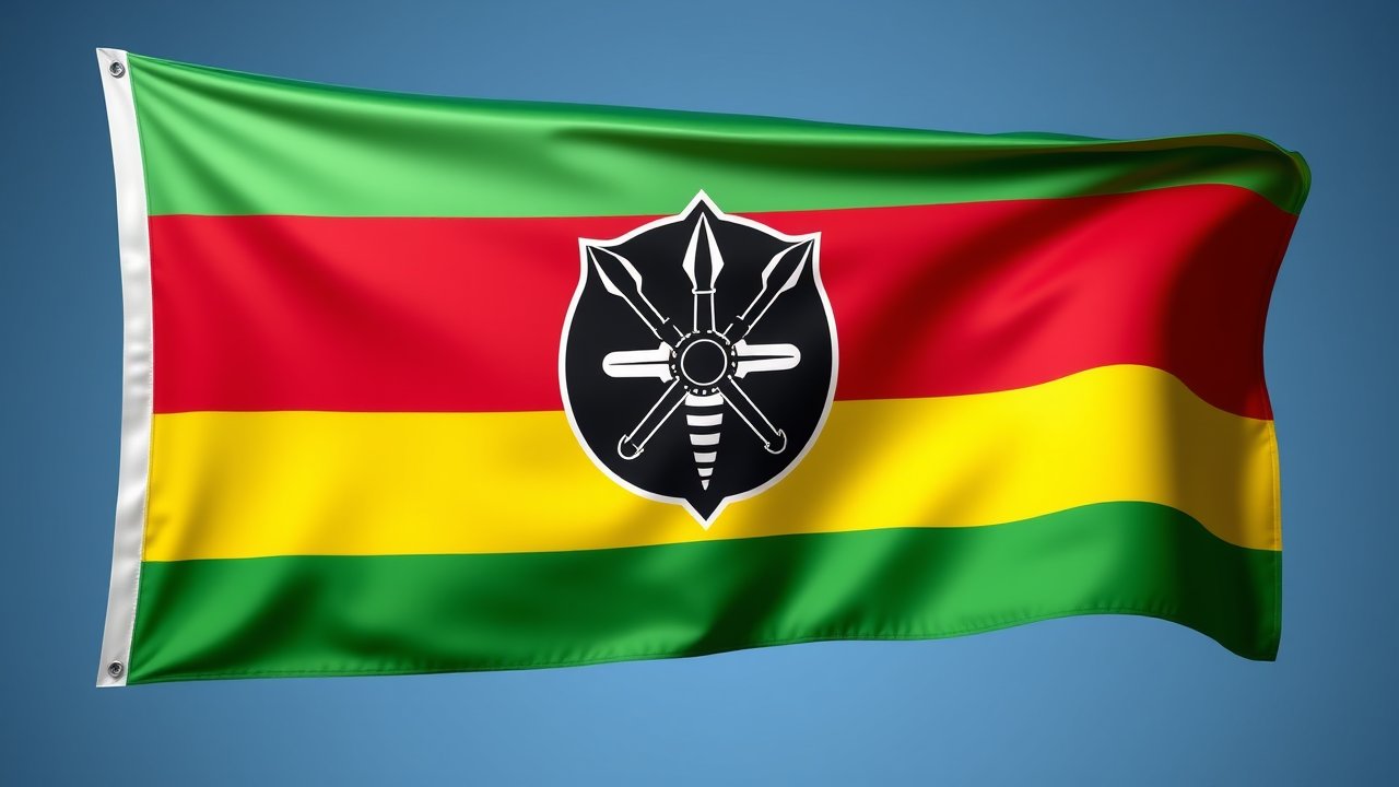 Flag of Eswatini 🇸🇿 in 3d glossy render style