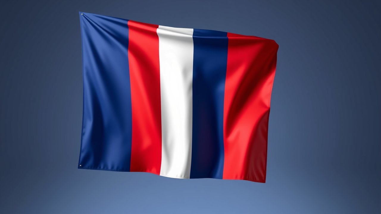 Flag of France 🇫🇷 in 3d glossy render style