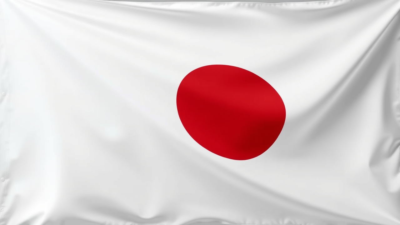 Flag of Japan in 3d glossy render style