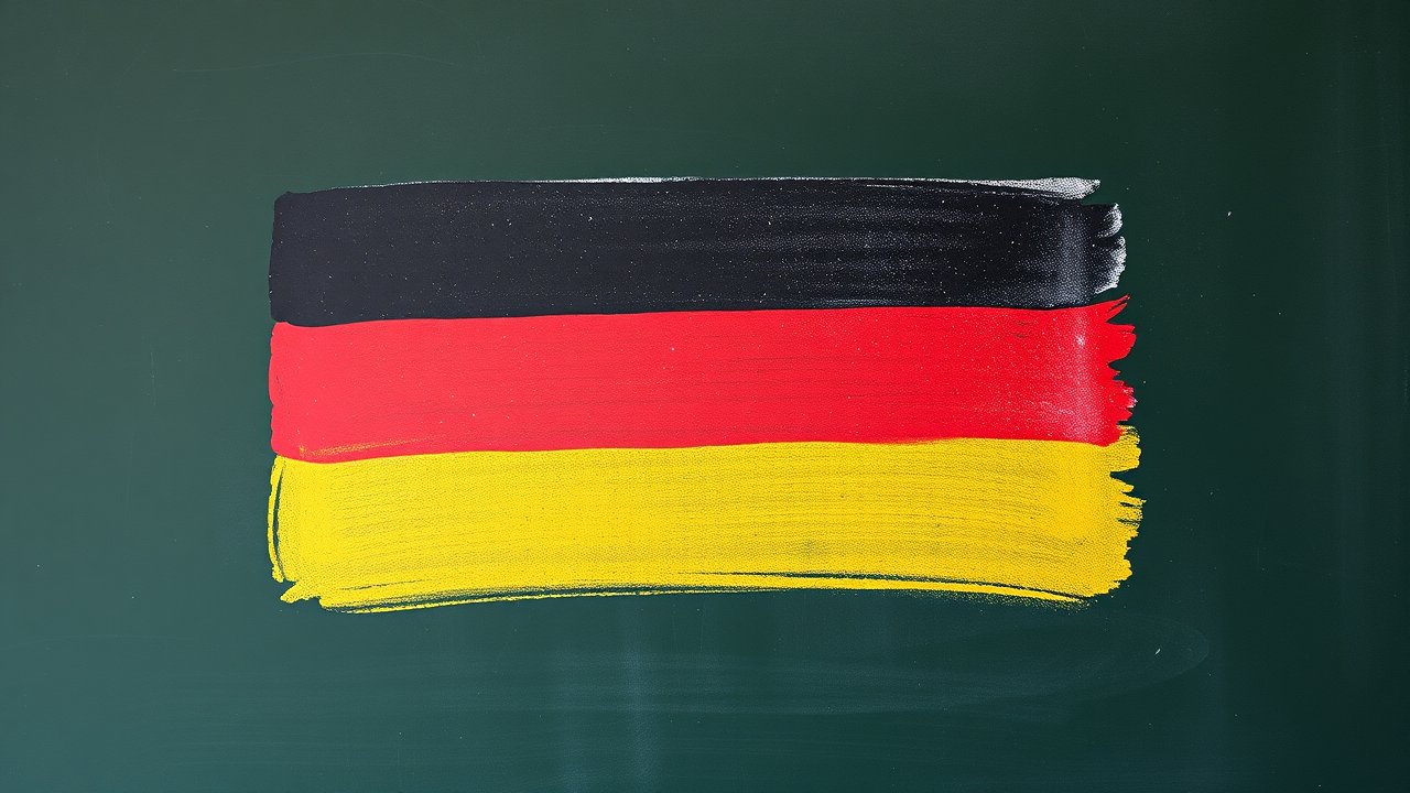 Flag of Germany 🇩🇪 in chalk on blackboard style