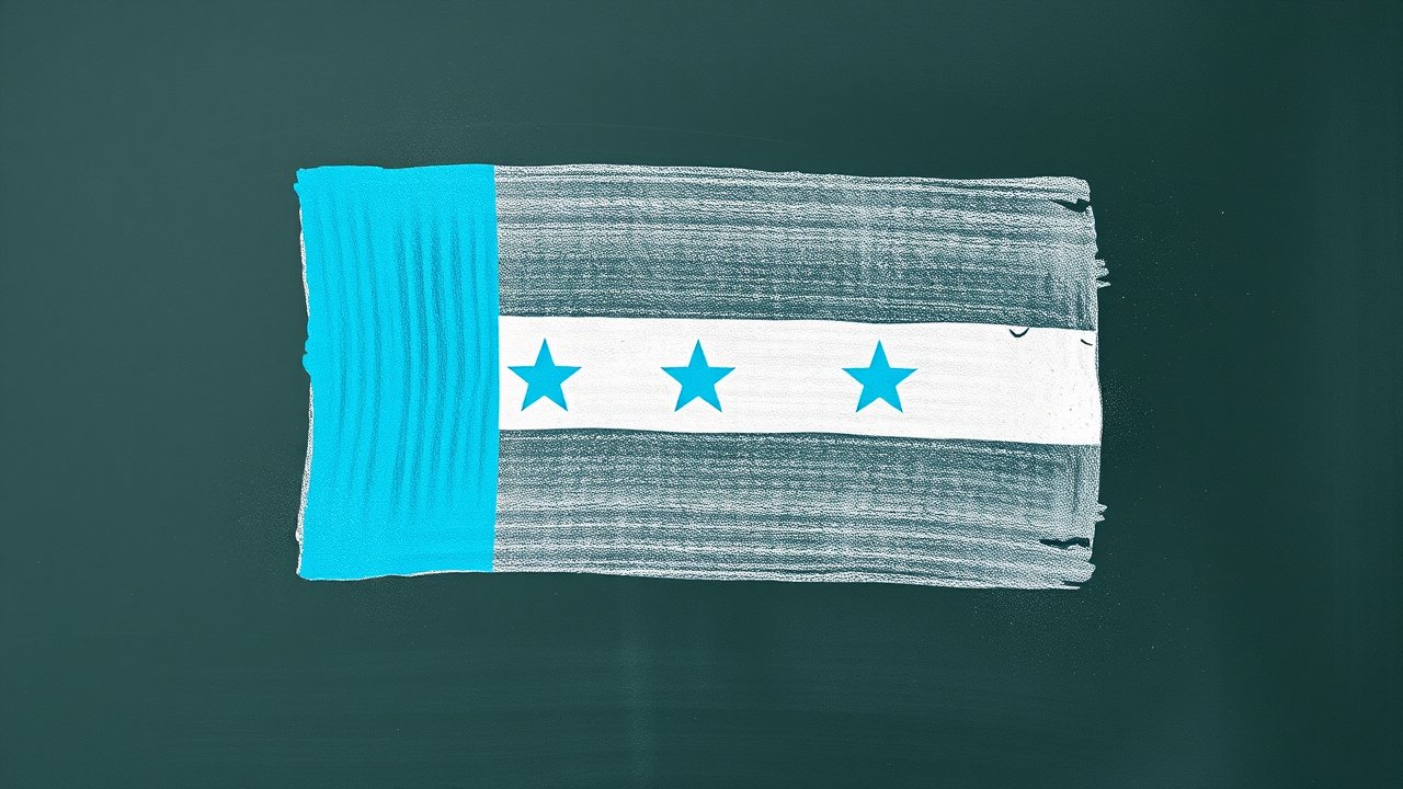 Flag of Honduras ðŸ‡ðŸ‡³ in chalk on blackboard style