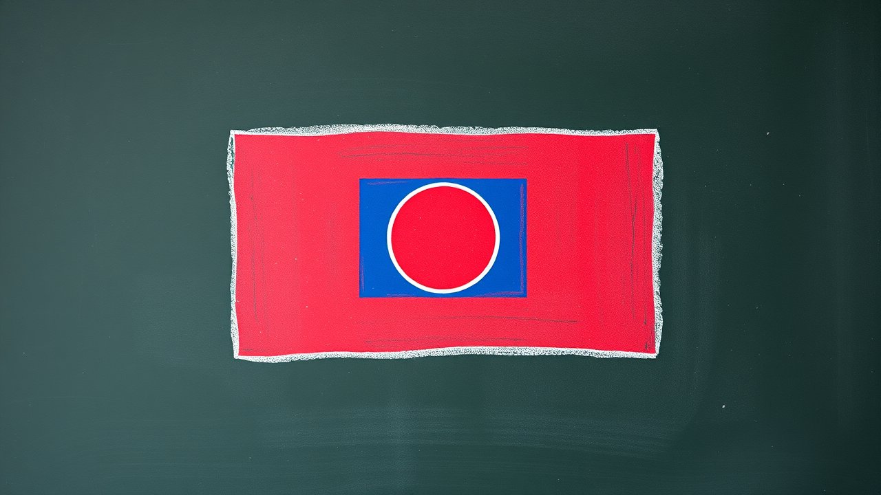 Flag of Laos 🇱🇦 in chalk on blackboard style