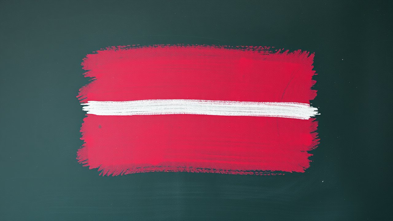 Flag of Latvia 🇱🇻 in chalk on blackboard style