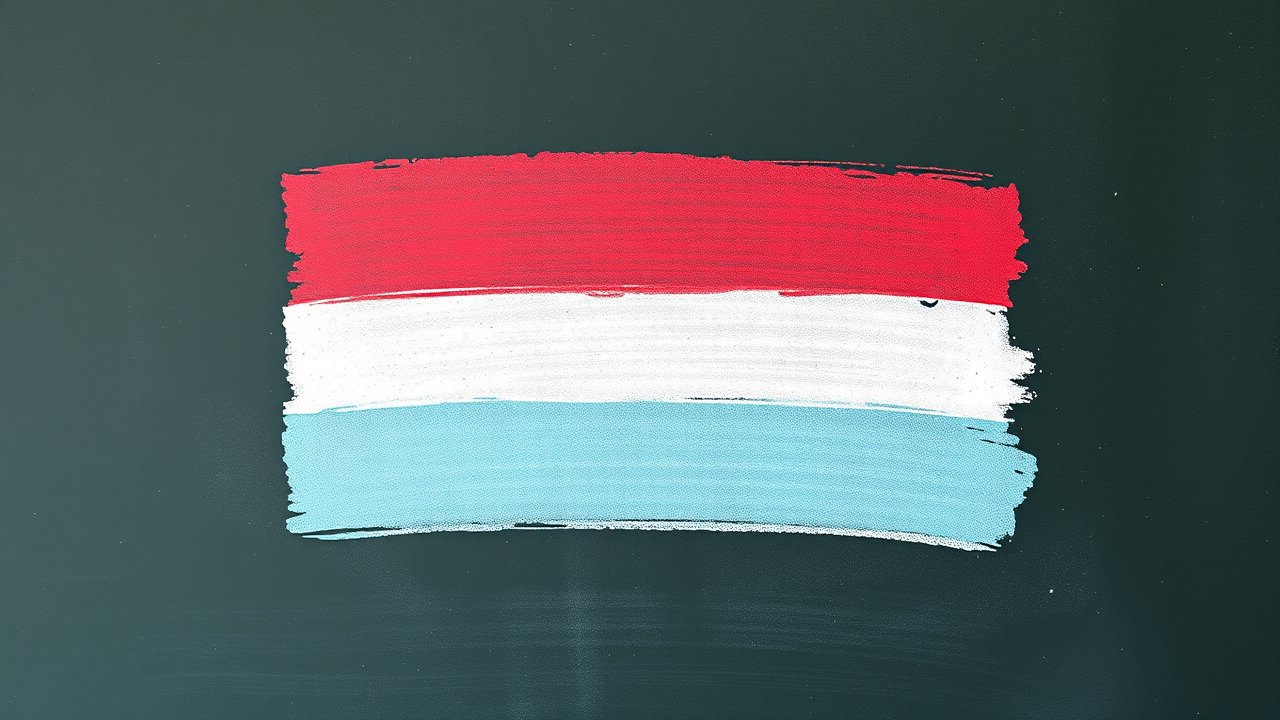 Flag of Luxembourg 🇱🇺 in chalk on blackboard style