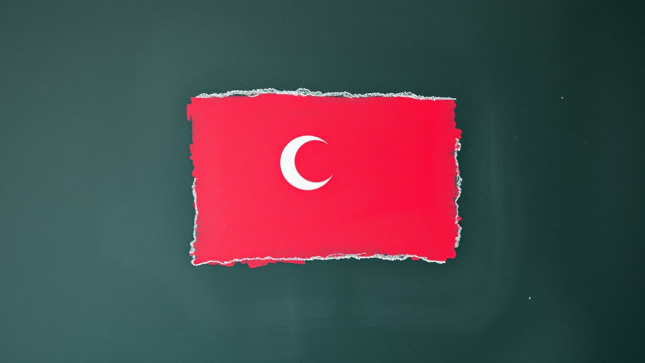 Flag of Maldives 🇲🇻 in chalk on blackboard style