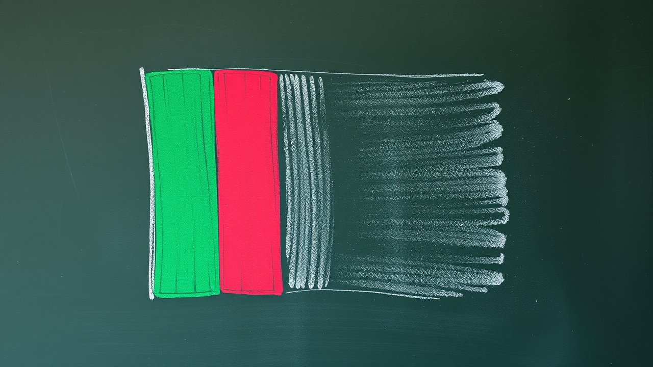 Flag of Mali 🇲🇱 in chalk on blackboard style