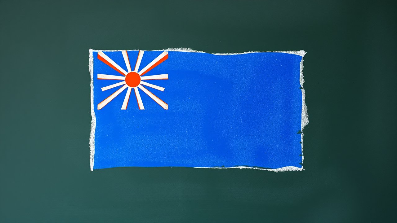 Flag of Marshall Islands 🇲🇠in chalk on blackboard style