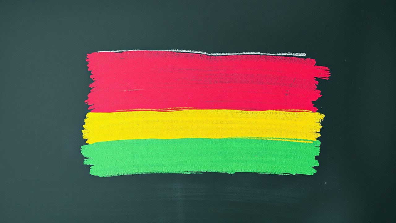 Flag of Mauritius 🇲🇺 in chalk on blackboard style