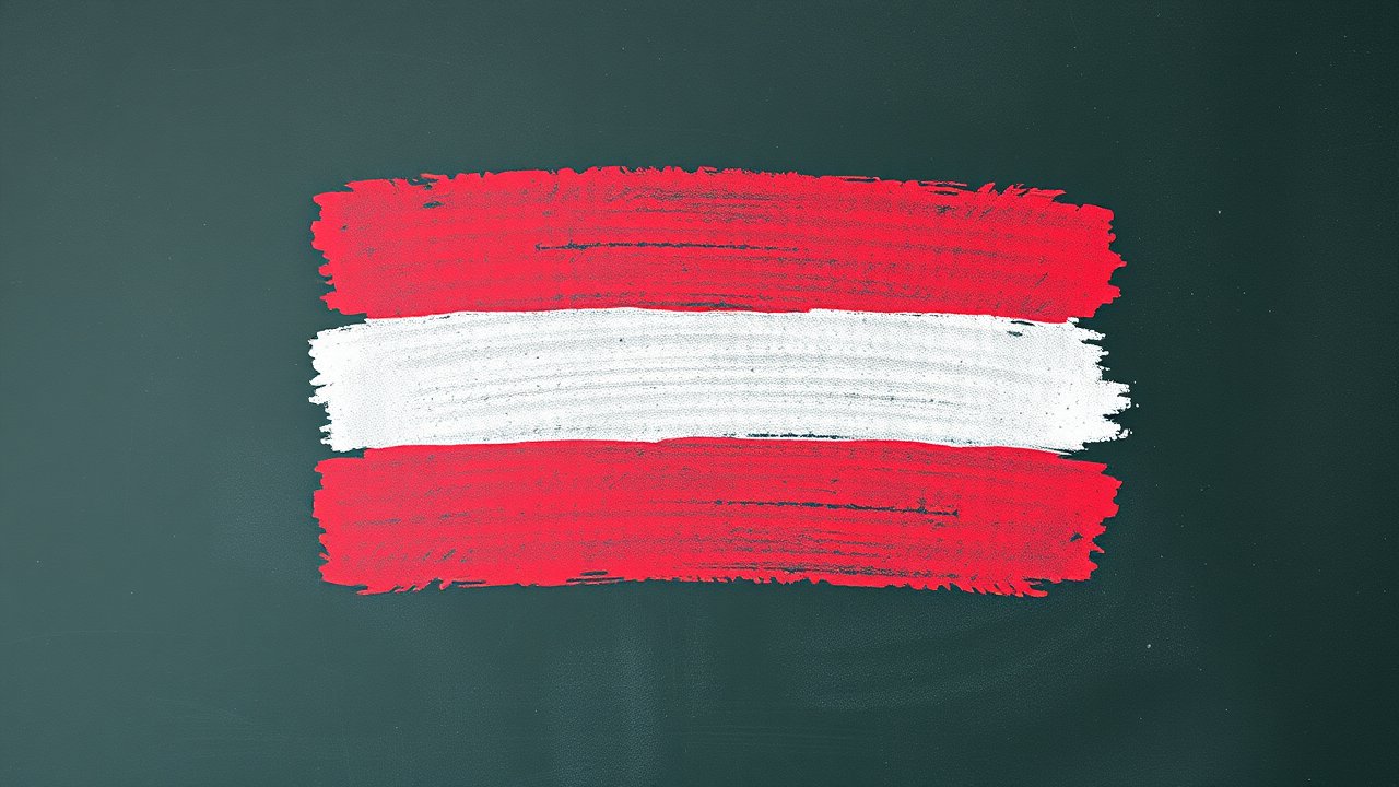 Flag of Austria 🇦🇹 in chalk on blackboard style