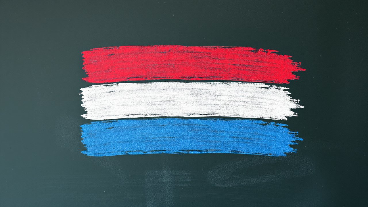 Flag of Netherlands 🇳🇱 in chalk on blackboard style